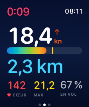 Apple Watch : le temps en vol en wing